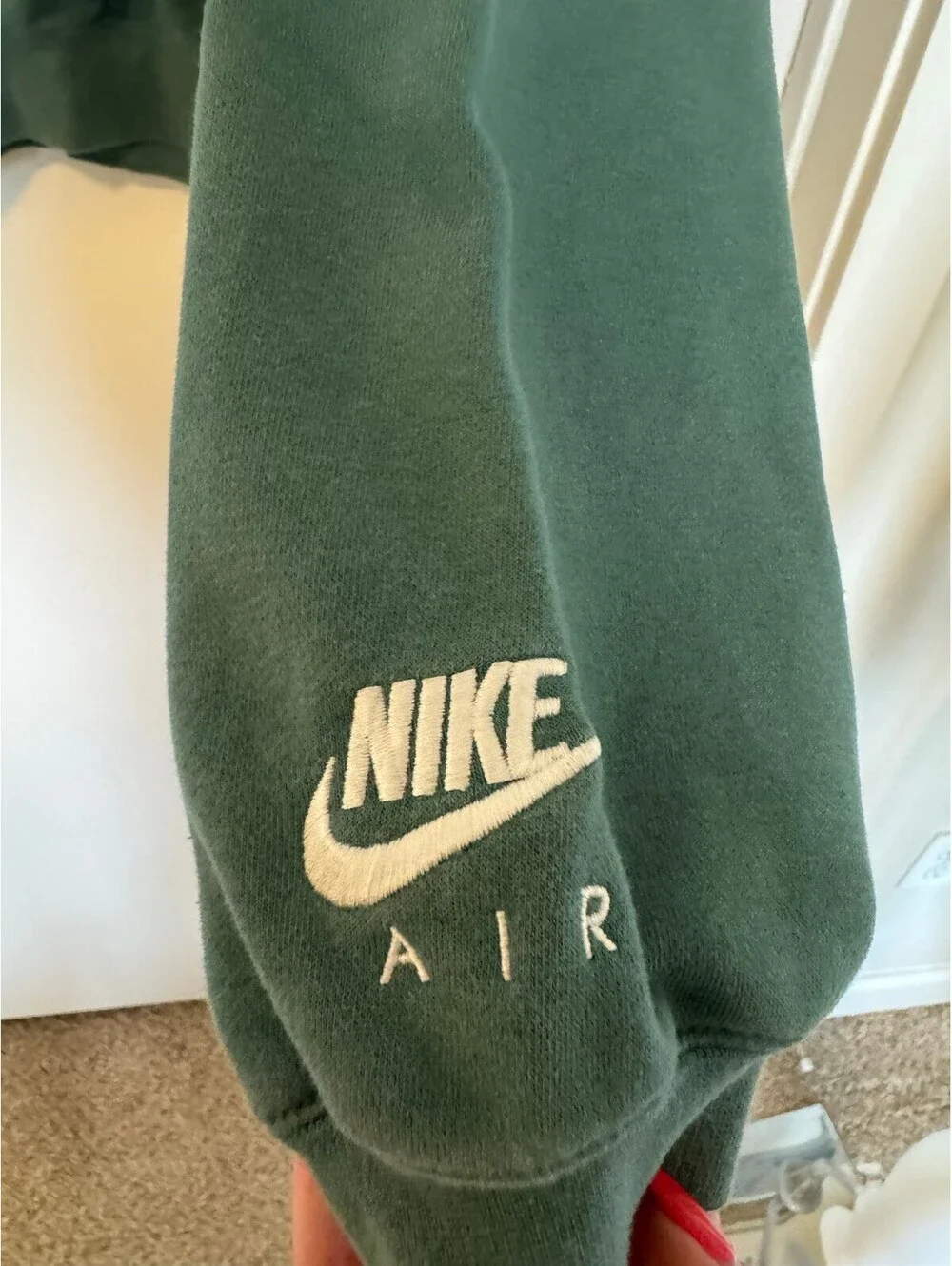 Vintage Nike Air Green Crewneck Mockneck Slight Cropped Sweatshirt Size L